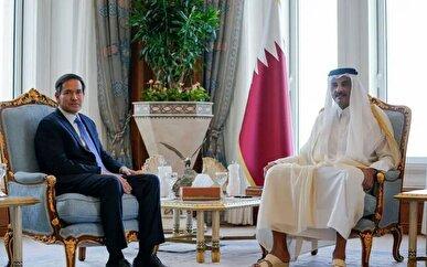 دیدار امیر قطر با وزیر خارجه آمریکا