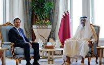 دیدار امیر قطر با وزیر خارجه آمریکا
