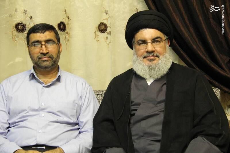عکس/ شهید "محمود باقری" در کنار شهید "سید حسن نصرالله"