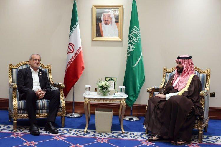 دیدار ولیعهد عربستان و پزشکیان در دوحه