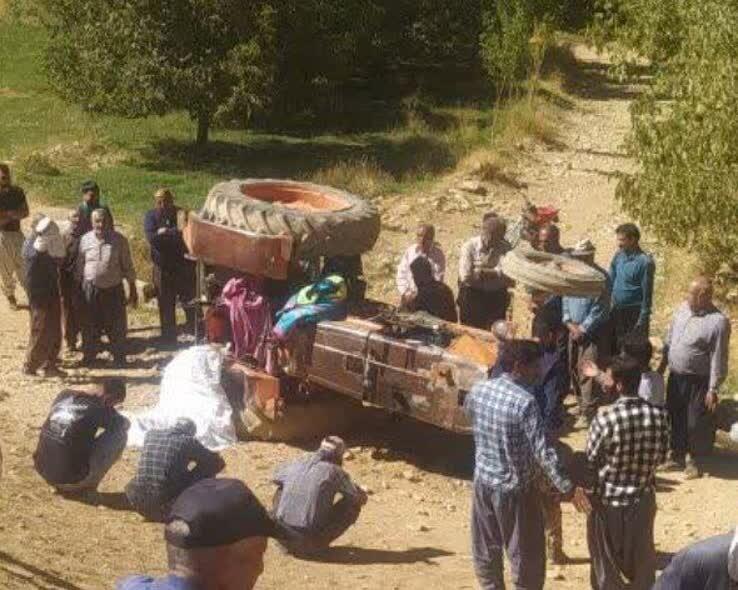سقوط مرگبار تراکتور در الیگودرز