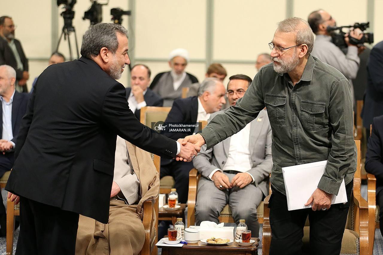 عکس/ علی لاریجانی و عراقچی در دیدار با رهبر معظم انقلاب